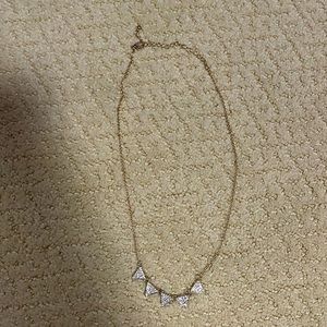 Gold necklace with diamond triangles! Never worn!